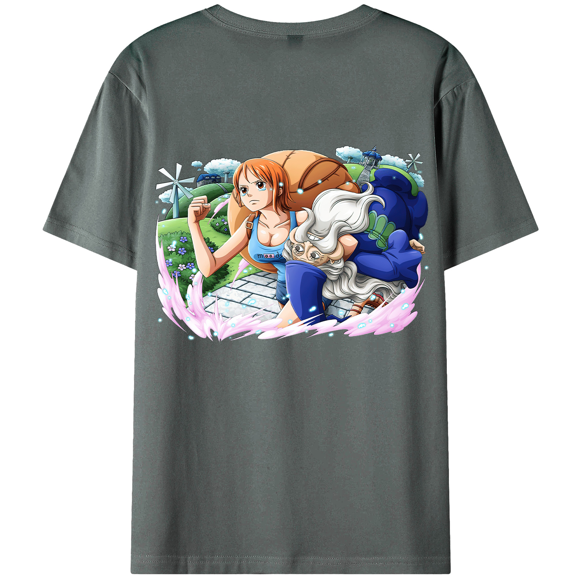 （画像用） ワンピース ナミ ONE PIECE Nami 綿100％ メンズ半袖Tシャツ（バックプリント） 通気性
